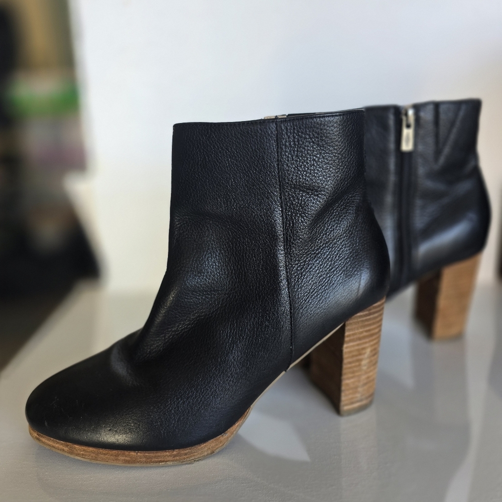 Black Leather Ankle Boots